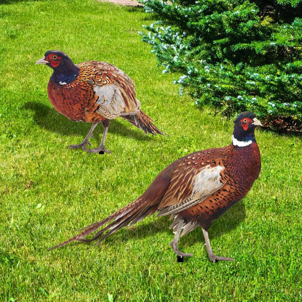 

2 set Acrylic Decoration Stake Garden Pheasant Chicken Yard Ornament Lawn Decorative Sign Garden Stakes Art Outdoor Accessory