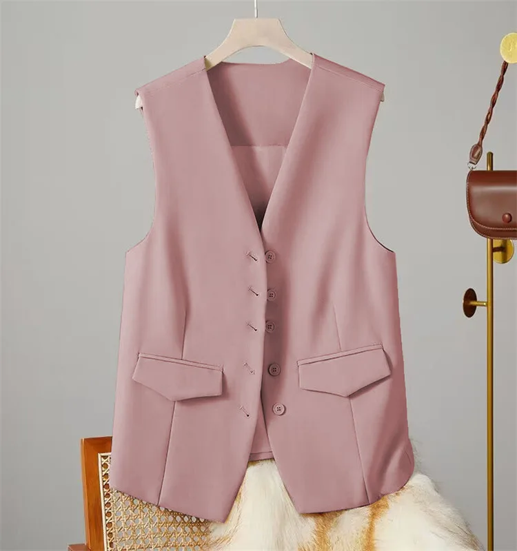 Suit Vest For Women 2024 New Temperament Commuting Layered Wear Inside And Outside Vest Suit Jacket Fashionable Casual Vest