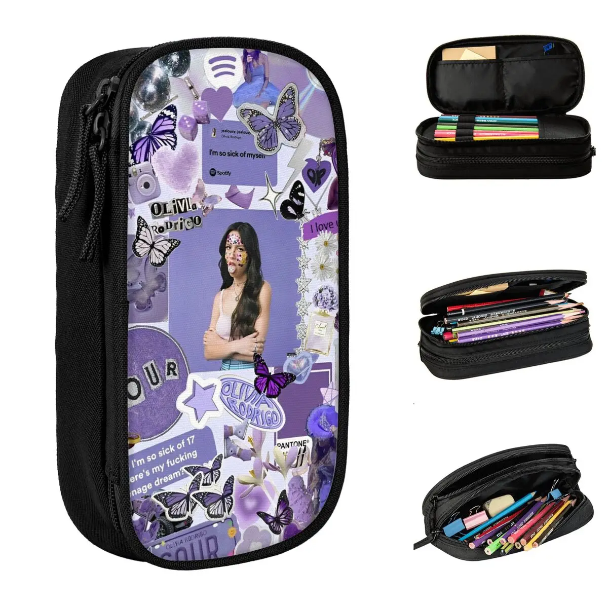 Fun My Last Edit O-Olivias Pencil Case Pencilcases Pen Box for Student Large Storage Bags Students School Gifts Stationery