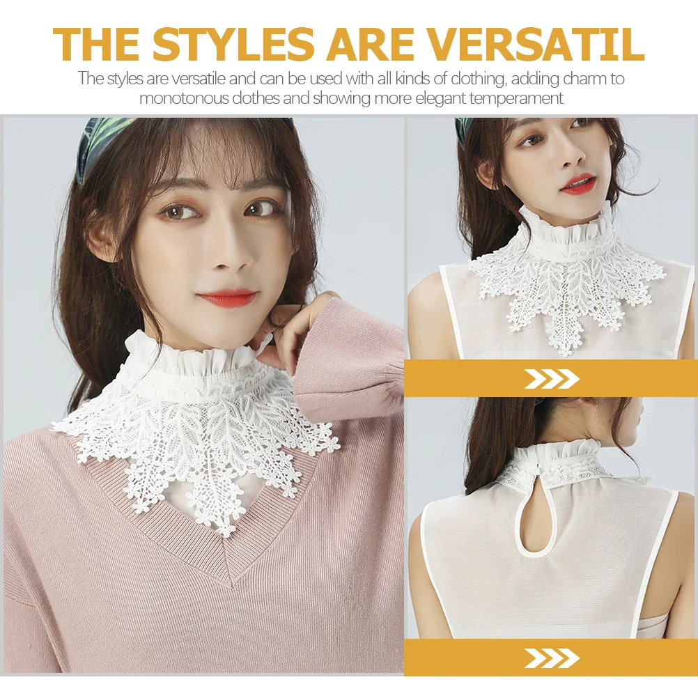 وهمية للنساء قابل للتعديل فو طوق قميص ملحق ملابس حفلات الزفاف بلوزة كاذبة طوق سيدة الترفيه ارتداء #4