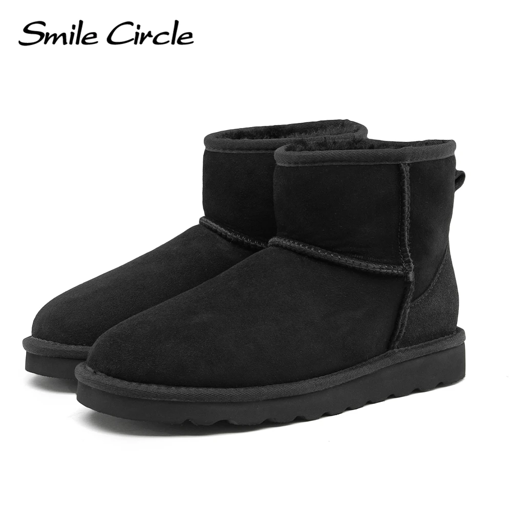 Smile Circle Classic Mini Smile Circle Classic Mini Snow Boots Women Sheepskin Wool Winter Shoes Lightweight and Warm Ankle Boot