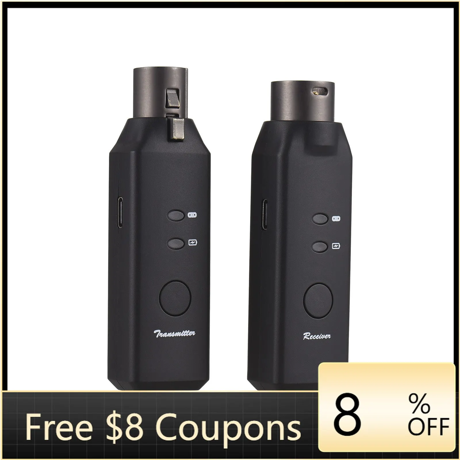 STLF M-VAVE Microphone Wireless Xlr Transmitter and Receiver Mic System for Dynamic Microphone Dual-channel 24bit/48KHz Sampling