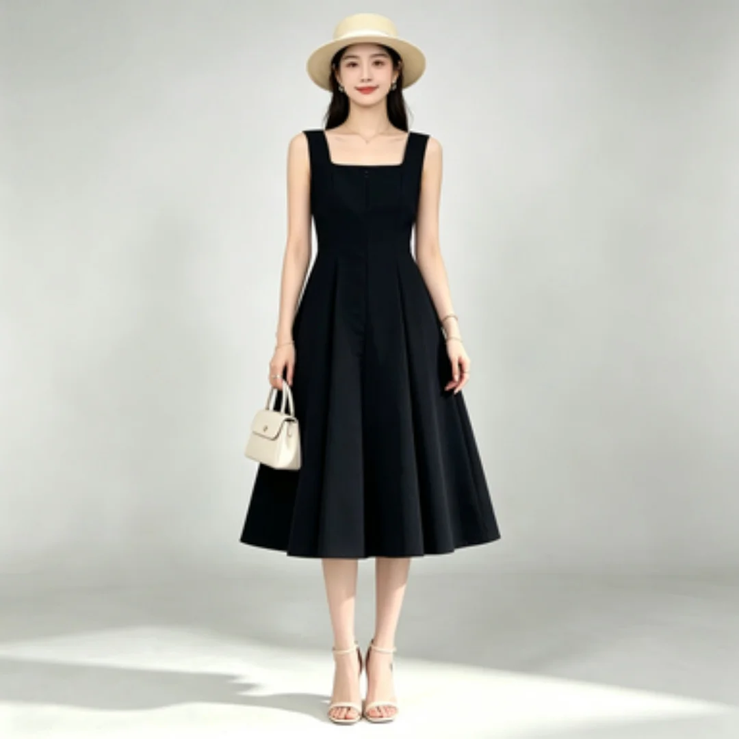 Women Vintage Draped A Line Maxi Dress