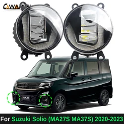 2IN1 Aluminum Car LED Fog Light with DRL Driving Lamp 30W 2 Pieces For Suzuki Solio (MA27S MA37S) 2020 2021 2022 2023