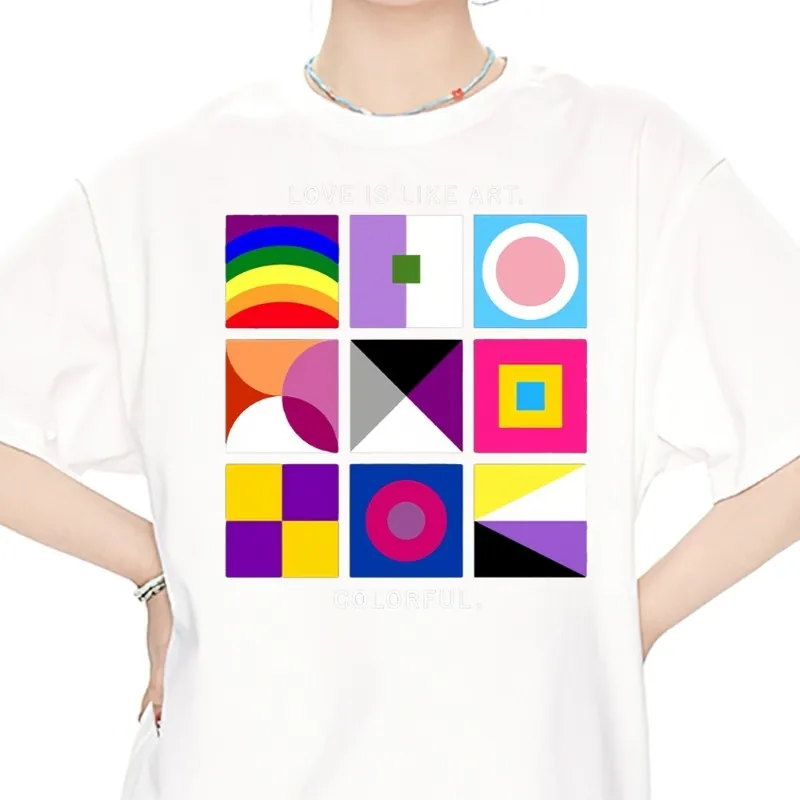 

Liebe ist wie Kunst T Shirt Men Couple Combination Clothes Short Sleeve Collar Fashion Women Cotton