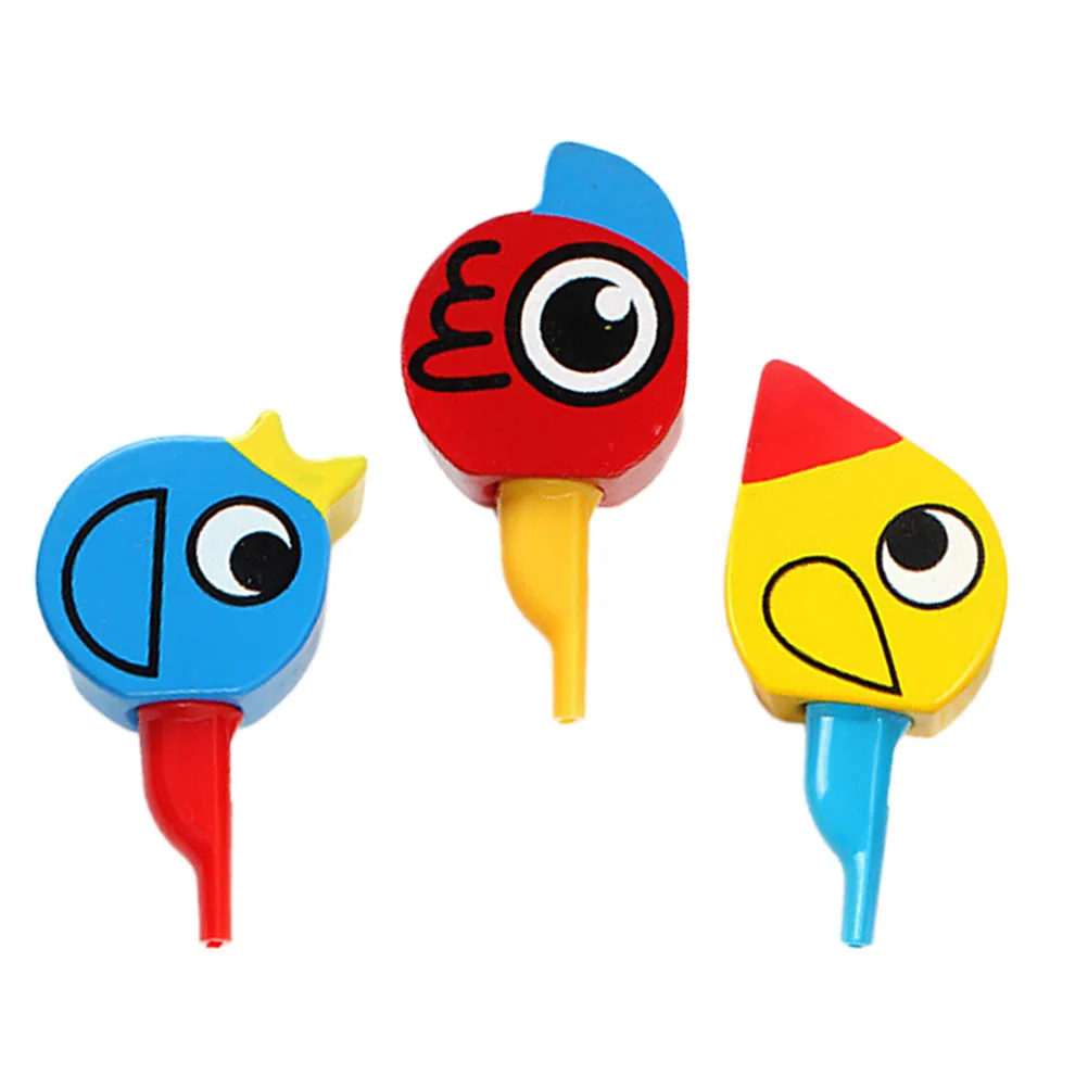 

3 Pcs Wooden Bird Whistle Party Whistles Blowers Cartoon Musical Instruments