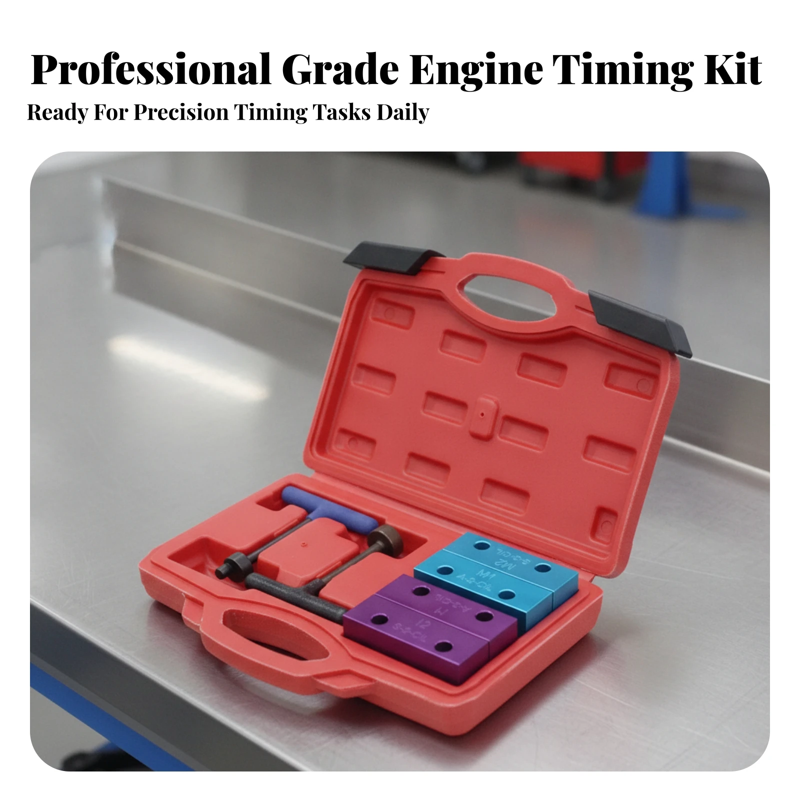 Engine Timing Tool Kit High-Precision Timing Tool Set with Carrying Case Portable Blow-Molded for Mechanics, Automotive Repair