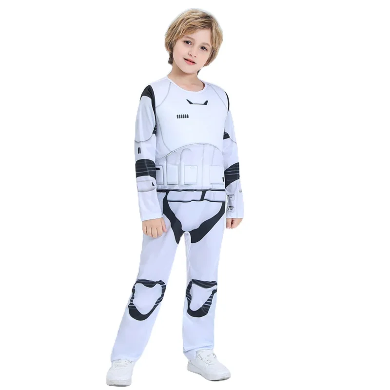 Vestido extravagante Stormtrooper para crianças, vestido de personagem infantil, festa cosplay, Halloween, fantasia de carnaval