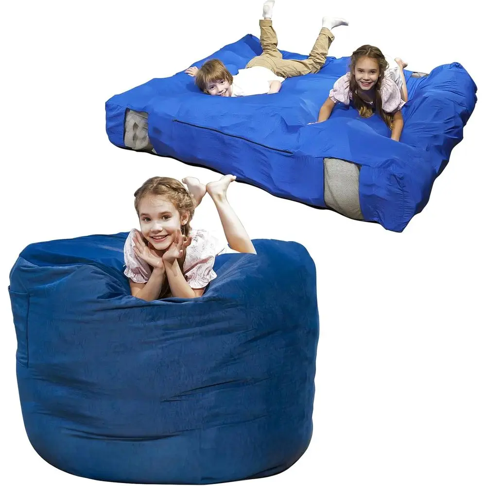 Convertible Bean Bag Chair: Transforms to Sensory Crash Pad, Memory Foam Filled, Washable