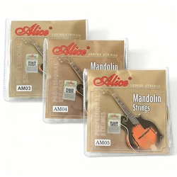 Mandolin Strings Plated Steel Silver-plated Copper Alloy Wound Bright Tone and Easy Playability for Mandolin Parts & Accessories