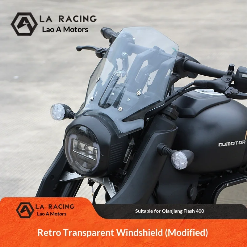 【Premium】For QJMOTOR Flash 400 and Flash 700 motorcycles, retro windshields, front wind shields, air deflectors, and decorativ