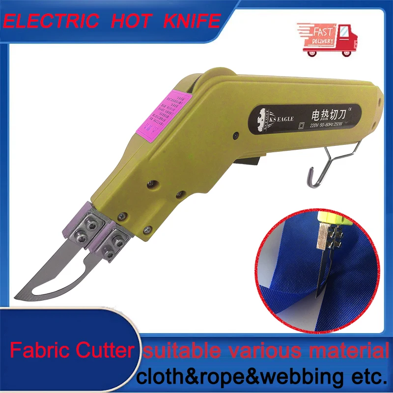 Handheld Portable Electric Knife Fabric Cutter Knife Webbing Cloth Cutter Rubber Rope Cutter Hot Scissors Fabric Cutter Knife