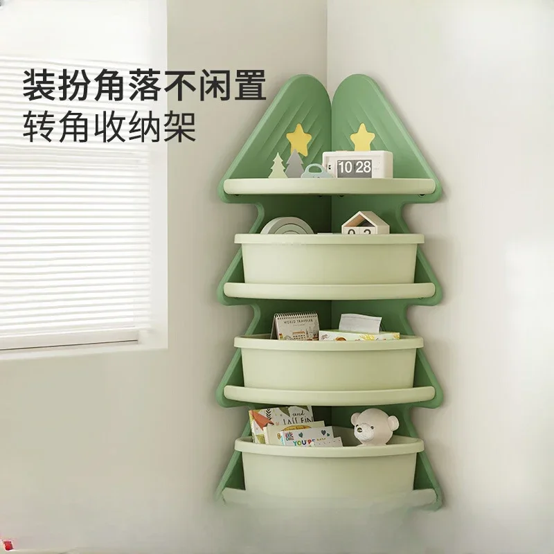 

Children's toy storage rack against the wall corner cabinet Christmas tree bookshelf floor-to-ceiling multi-layer storage