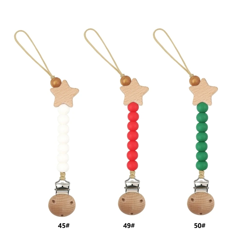 

Pacifier Clip Holder with Silicone Beads Teether Toy for Baby Boys and Girls 8.6 Inch Long Shower Gift