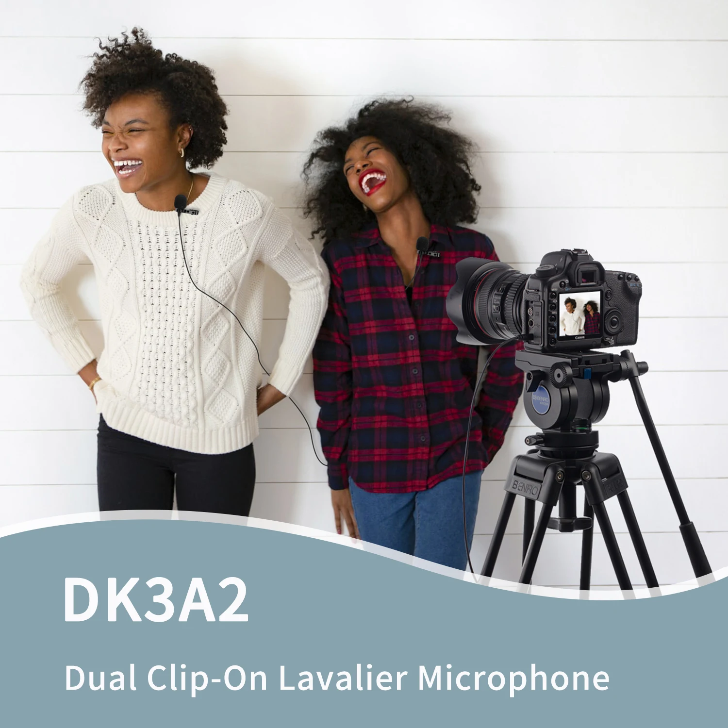 Saramonic DK3A2 4m 3.5mm TRS Professional Stereo Dual Clip-On Condenser Lavalier Lapel Microphone for DSLRs Cameras Recorders