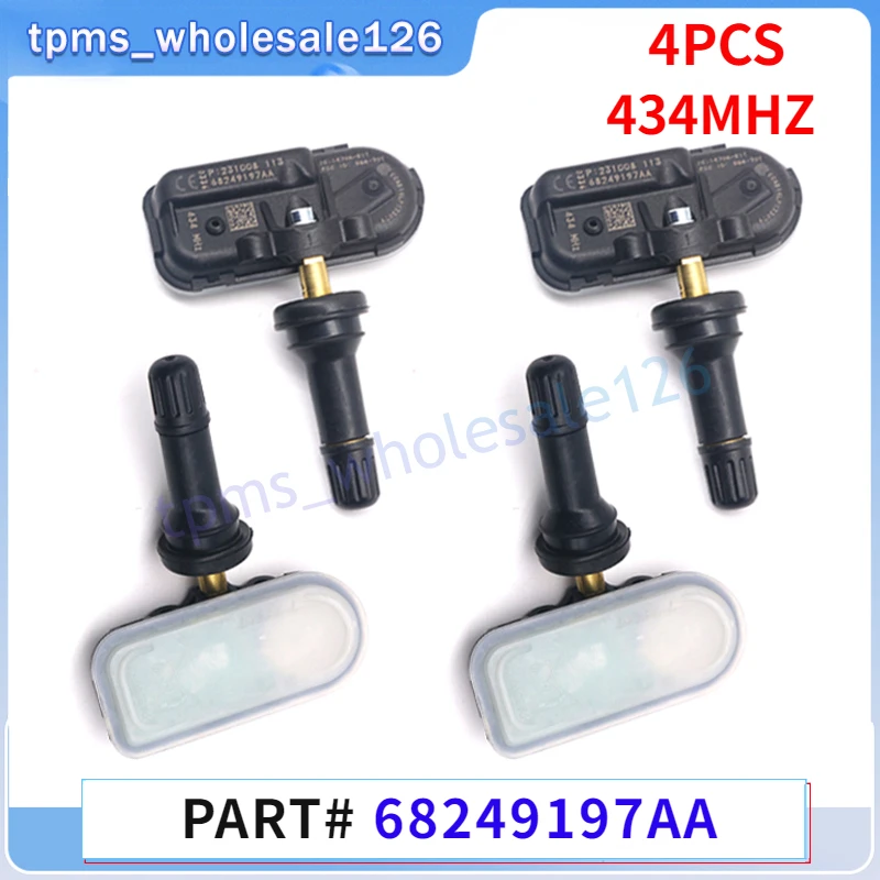 434MHZ TPMS 68249197AA For Jeep Cherokee Ram 1500 2500 Tire Pressure Monitoring System Sensor 4PCS 68185570AA 68239720AA