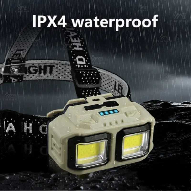 كشافات LED قوية في الهواء الطلق IPX4 مقاوم للماء مصباح يدوي للطوارئ 500000LM رئيس الشعلة 1200mAh الصيد التخييم التنزه الخفيفة