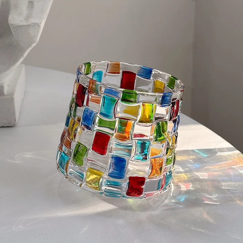 Colorful Glass Cup Ins Style Round Water Cups Nordic Style Kitchen Milk Juice Tumbler 2025 New Household Drinking Utensils