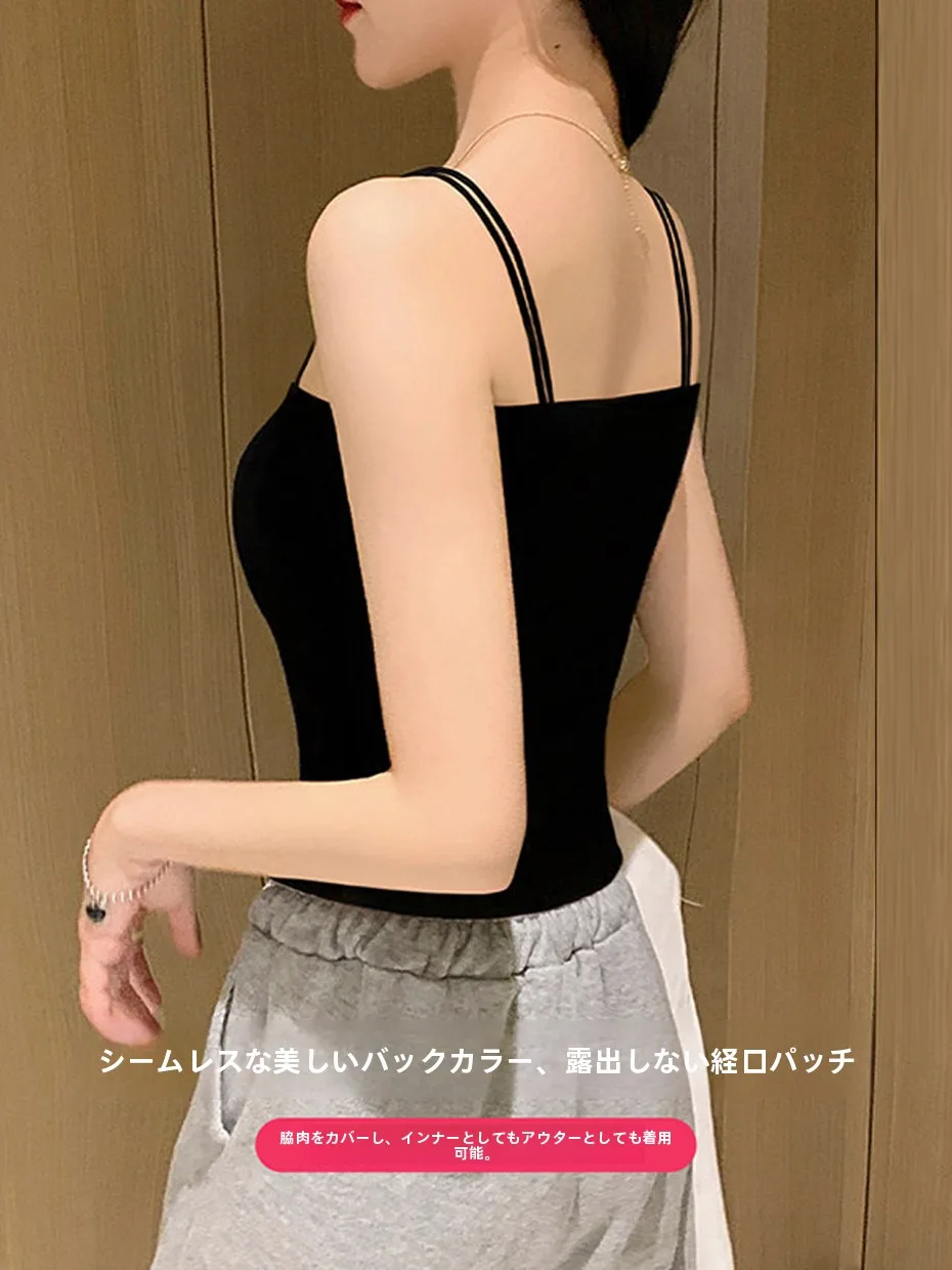 Black Strapless Vest Women's Inner Wear Spring Summer New Style Beautiful Back Pad Integrated Cover Side Breast Base Slimming...