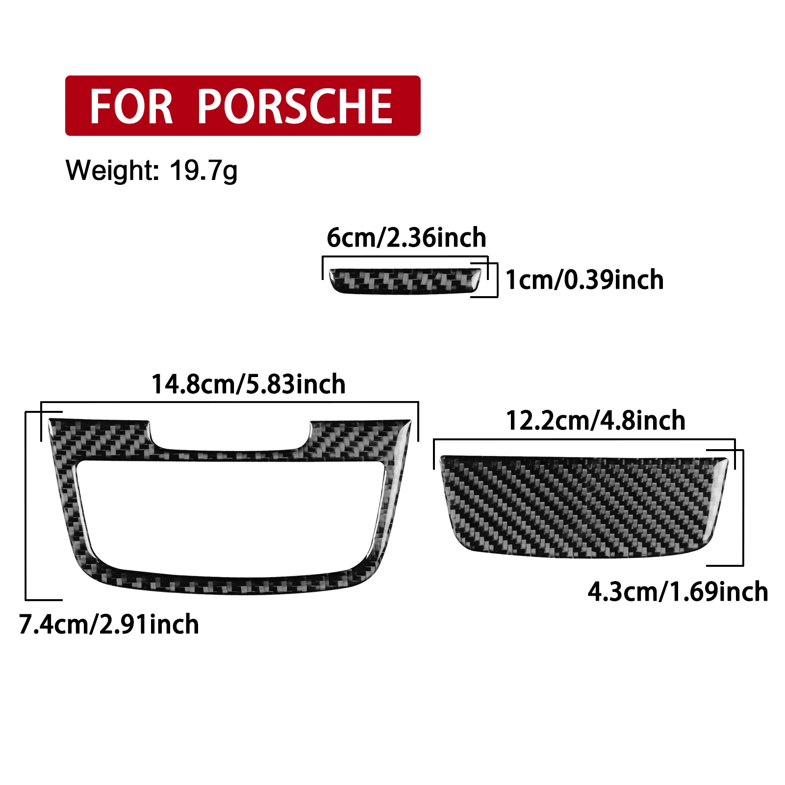 For Porsche Cayenne 9Y0 9YA 9YB E3 2018-2023 Carbon Fiber Central Control Storage Box Panel Trim Cover Car Accessories Sticker - view 4