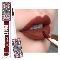 Waterproof Matte Nude Lip Gloss Brown Nude Pigment Dark Red Long Lasting Velvet Liquid Lipstick Women Makeup Lip Glaze