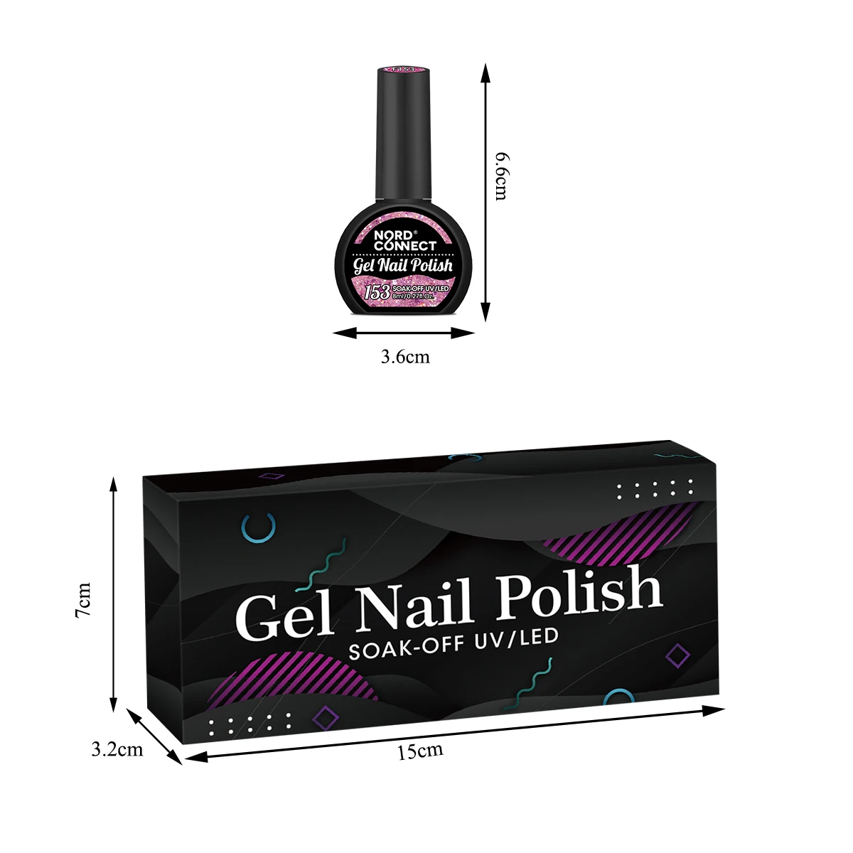 مجموعة طلاء أظافر عاكسة لامعة باللون الوردي مكونة من 7 قطع، مجموعة تعزيز أظافر جل LED شبه دائمًا #3