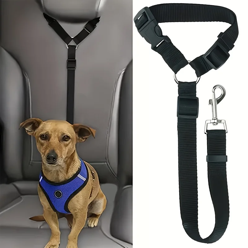 1Dog Safety Harness Vest - Adjustable Car Safety Restraint Belt, Equipped with a Sturdy Metal Buckle, Comfortable Padded Design