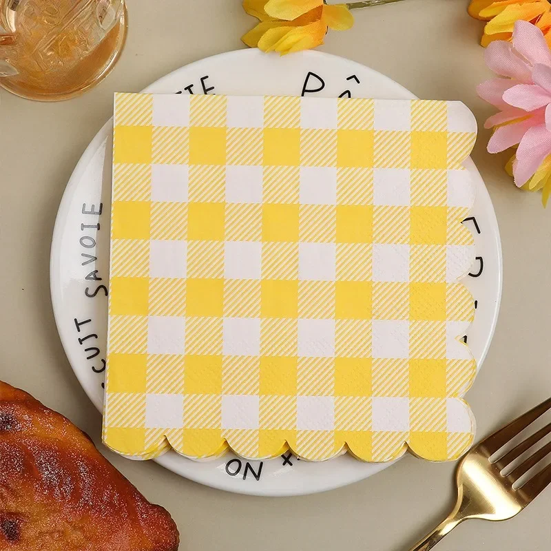 30 قطعة مناديل صدفي متقلب 4.92*4.92 بوصة مطوية المتاح كوكتيل المناديل إعداد الطاولة ورق تزيين الحفلات تحديد الموقع