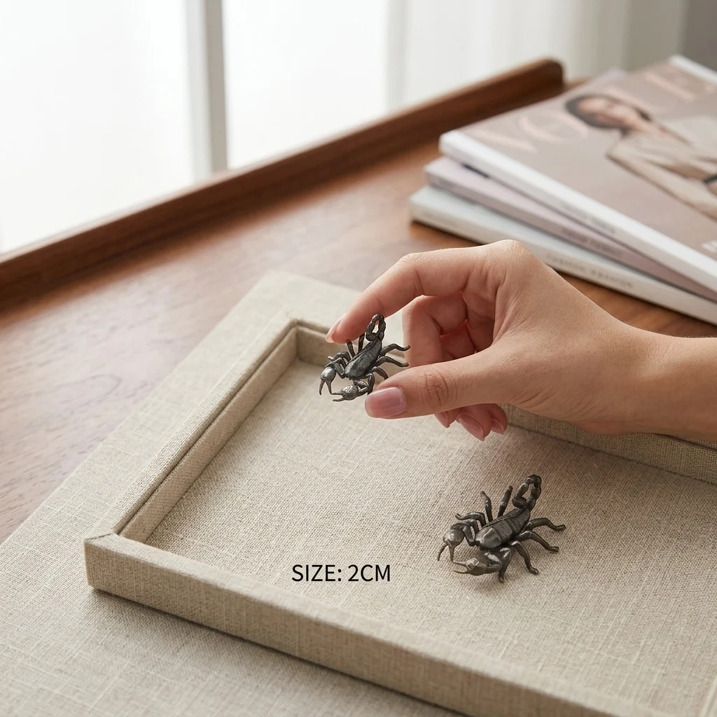 Mini Bronze Scorpion Figurine Statue Desktop Decoration Ornament Small Gift for Home Office Shelf Collectible Gothic Desk Decor
