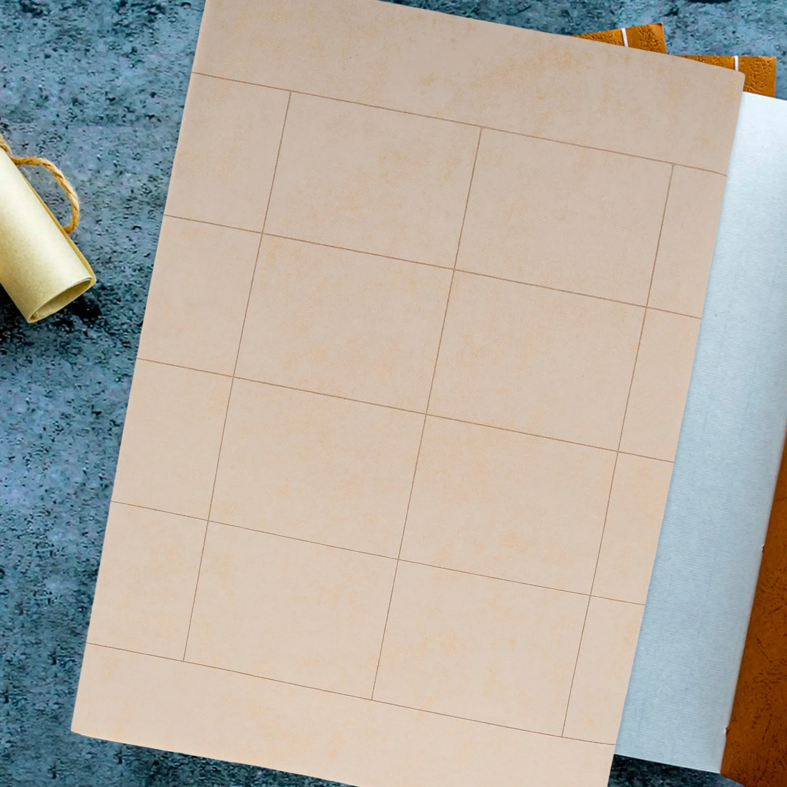 

Calligraphy Practice Paper Xuan Grids Small Characters Smooth Texture Gilded Effect 5 Sheets Small Characters Calligraphy Paper