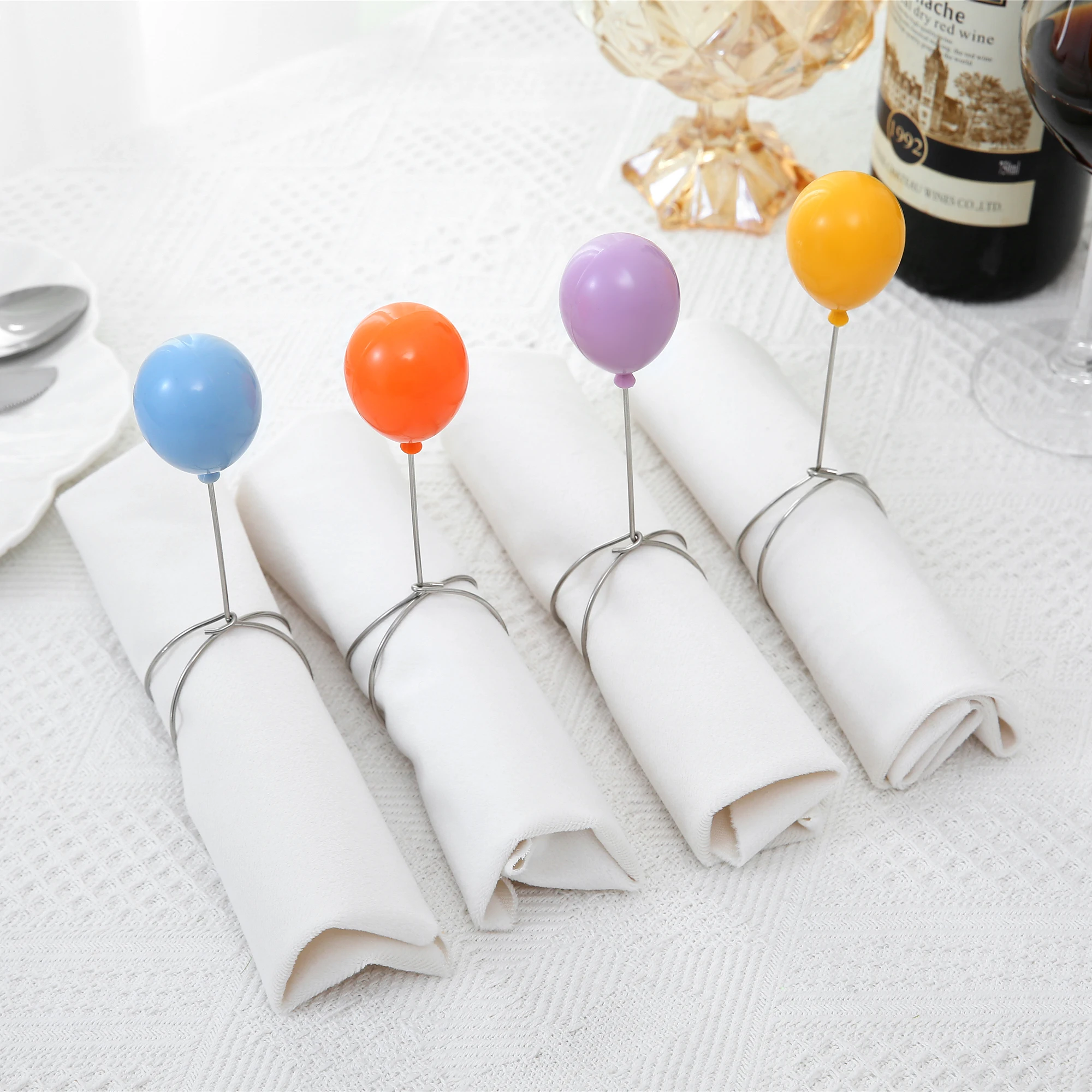 Servilletero con forma de globo, Color vibrante, reutilizable, instalación sencilla, multifunción, divertido servilletero, soporte de papel, decoración de mesa