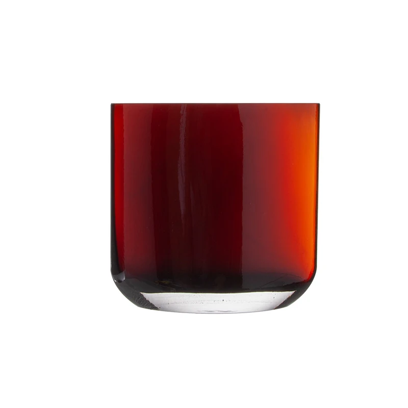 Home Decor Big Tabletop Artwork Wine Red Color Fluted All State Glass Terrarium Vase