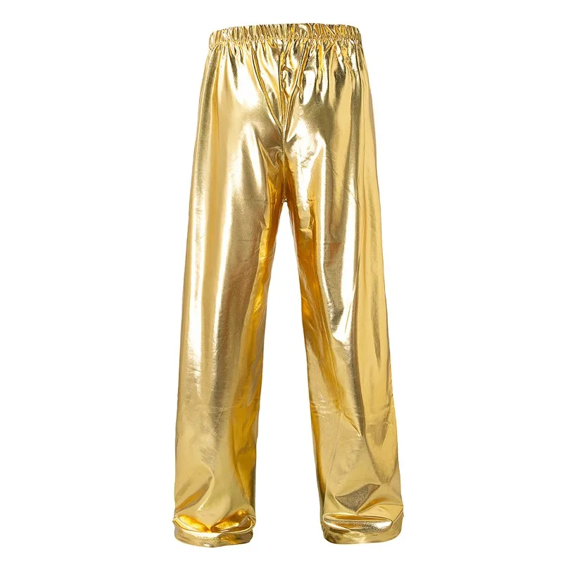 Cross-border foreign trade men's casual pants glossy high street design high-waisted straight-leg pants, YK16