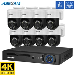 얼굴 감지 보안 PTZ IP 카메라 시스템, 오디오 POE NVR 키트, CCTV 휴머노이드, 야외 홈 비디오 감시, Xmeye, 8MP, 4K