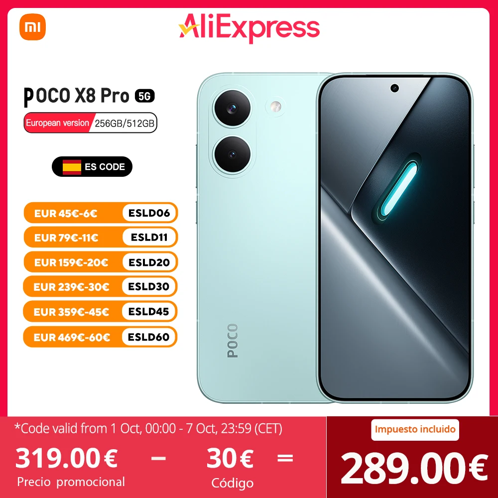 Poco Mint Green X8 Pro 5G Versión Europea 256Gb/512Gb 6.59" Amoled 1.5K 120Hz 6210Mah Nfc Ip68 Dimensity 8500-Ultra 50Mp Ois Sin Cargador - Imagen 11