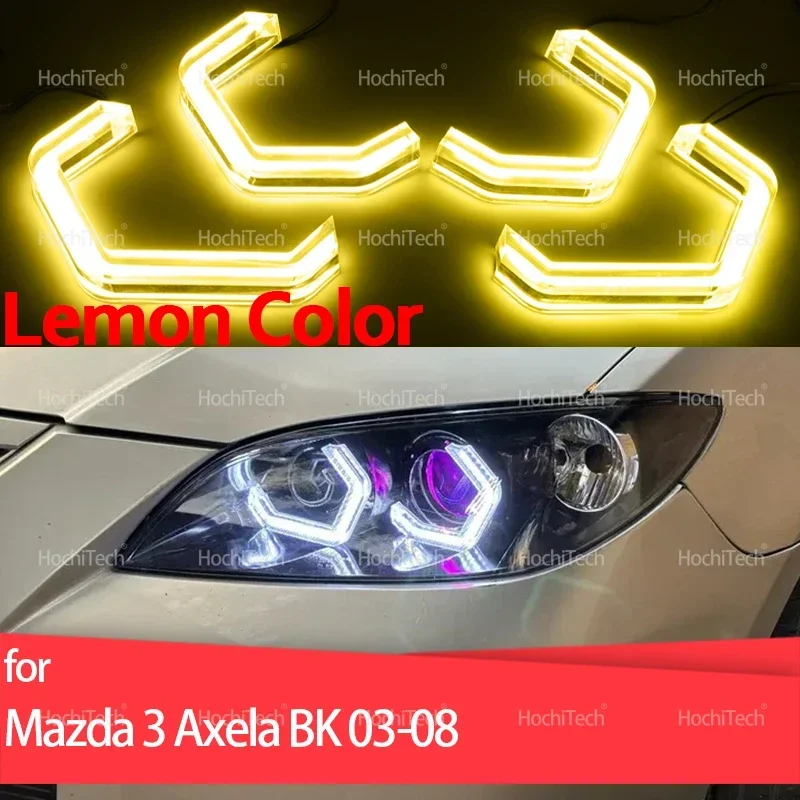 

Ultra Bright Crystal Lemon Yellow Color M4 Style Led Angel Eyes Rings Day Light For Mazda 3 Mazda3 Axela BK Sedan 2003-2008