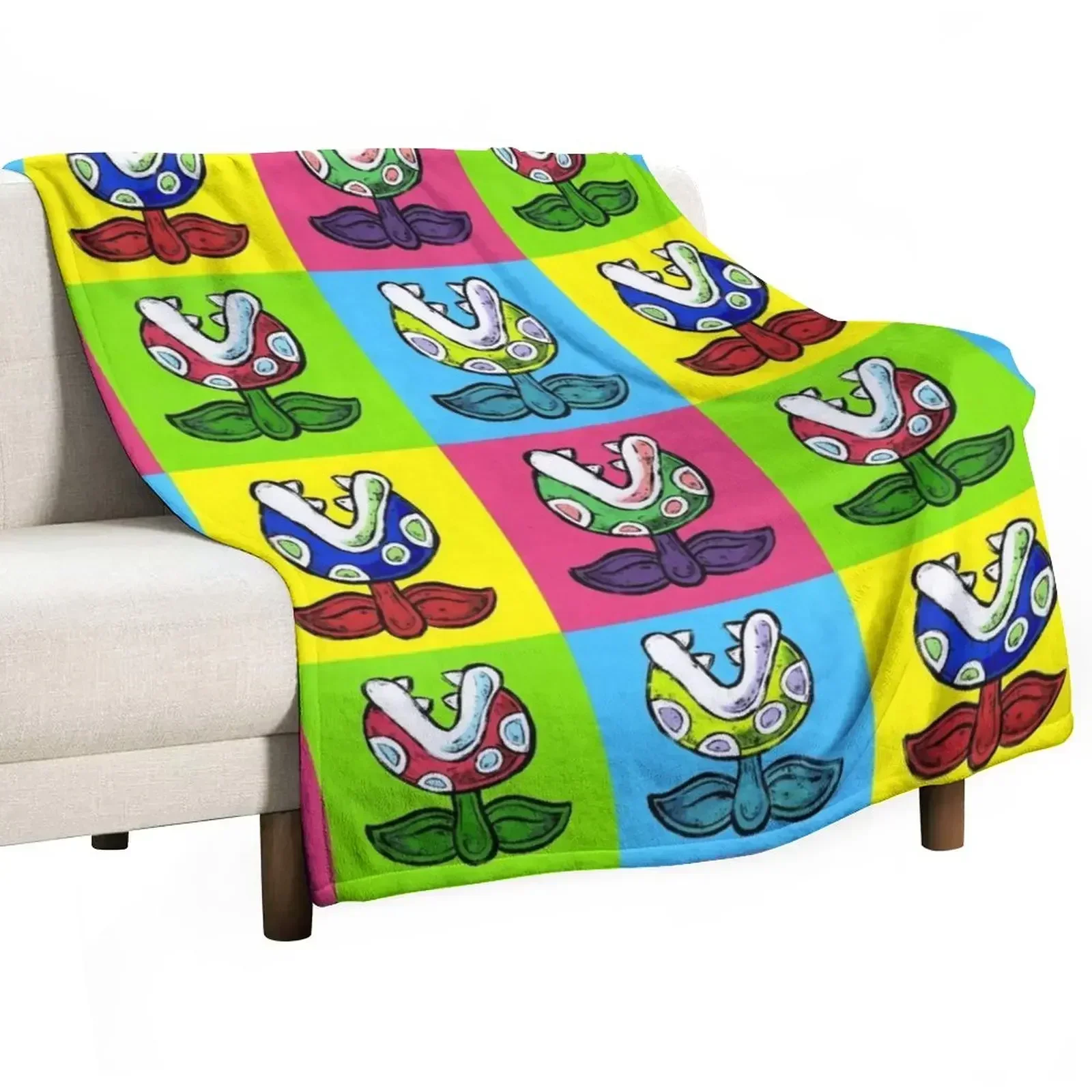 

Piranha Plants Throw Blanket Polar Tourist Bed Fashionable Bed linens Blankets