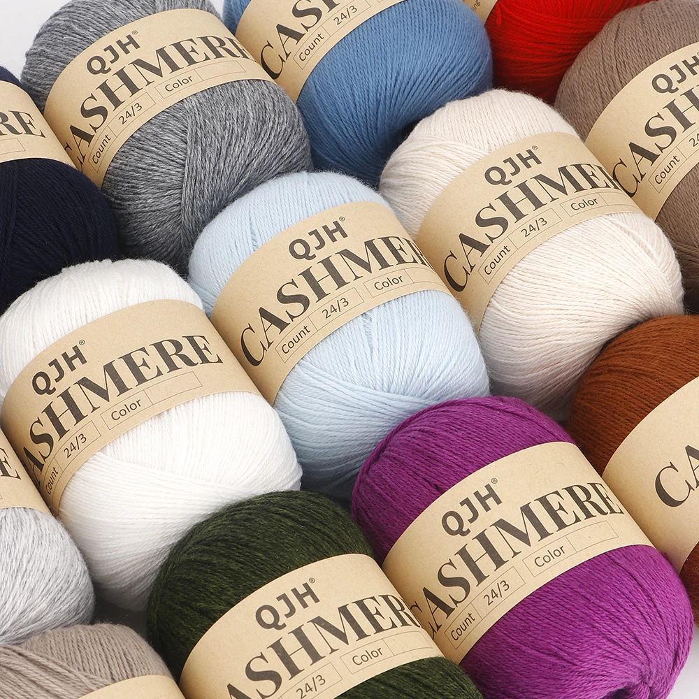 QJH 5 Sets of Luxurious Cashmere Yarn for Hand Knitting and Crochet - Soft, Warm Worsted Yarn for Scarves, Hats, Shawls & Gloves