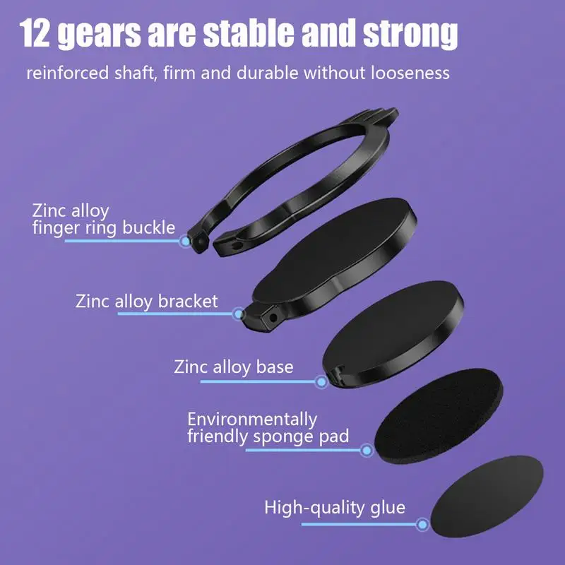 Metal Mobile Phone Socket Holder Universal Telephone Car Bracket Stand Finger Ring Phone Grip Tool for Video Recording