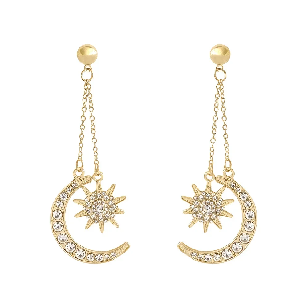 

Long Six-Pointed Star Earrings For Women Moon Eardrop 2024 Designer Jewelry Gift Bohemian Wedding Accessories