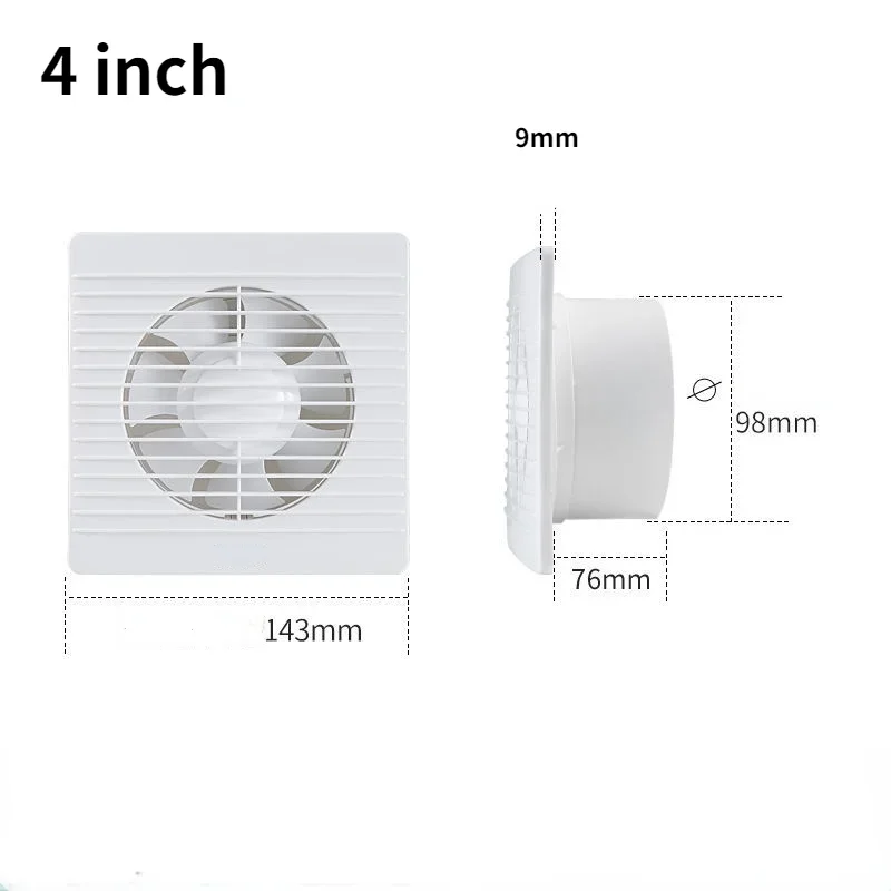 4 "6" 8 "afzuigventilator toilet krachtige mute afzuigventilator huishoudelijke muur afzuigventilator ventilator voor dropshipping