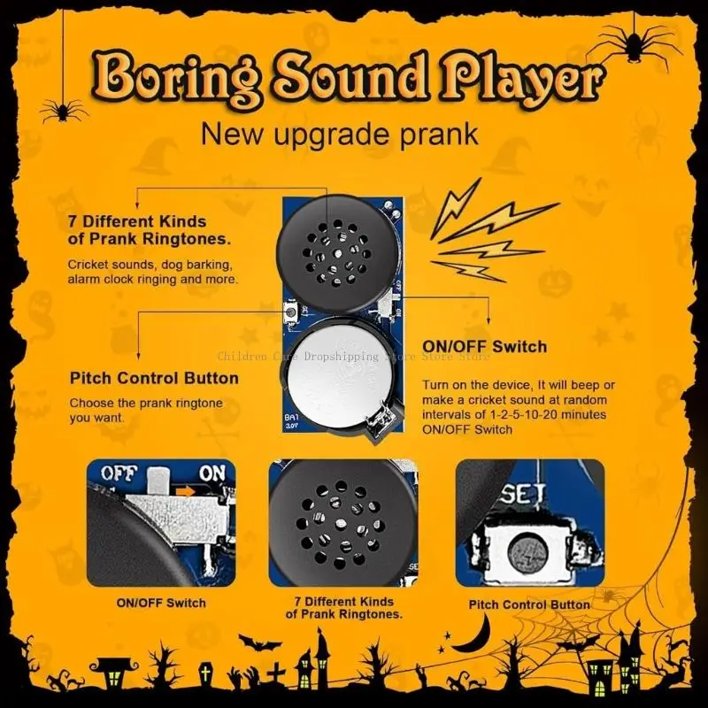 Suono multiplo invisibile ANNULIBILE Prann Noisemaker con beep cricket Abbaia Effetti sonori del suono Gag Office Gag Gift