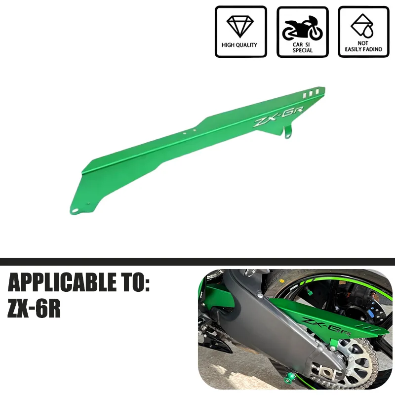

Motorcycle CNC Aluminum Chain Cover Rear Chain Belt Guard Modified Parts For Kawasaki ZX-6R ZX6R 2019-2021 2022 2023 2024 2025