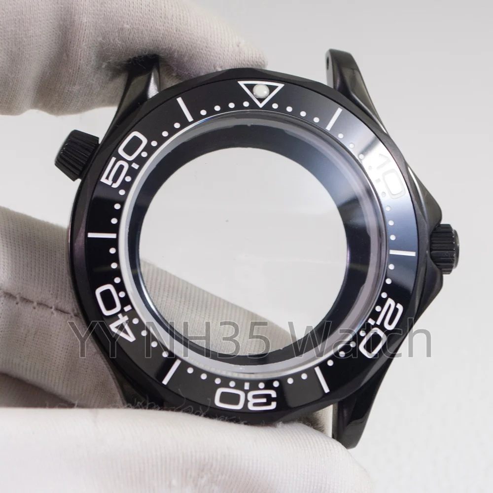 

41mm Black NH35 Case Waterproof for Seamaster 300 NH35/NH36 Movement 31mm Dial Hands Green Luminous Glass Case Back Repair Tools