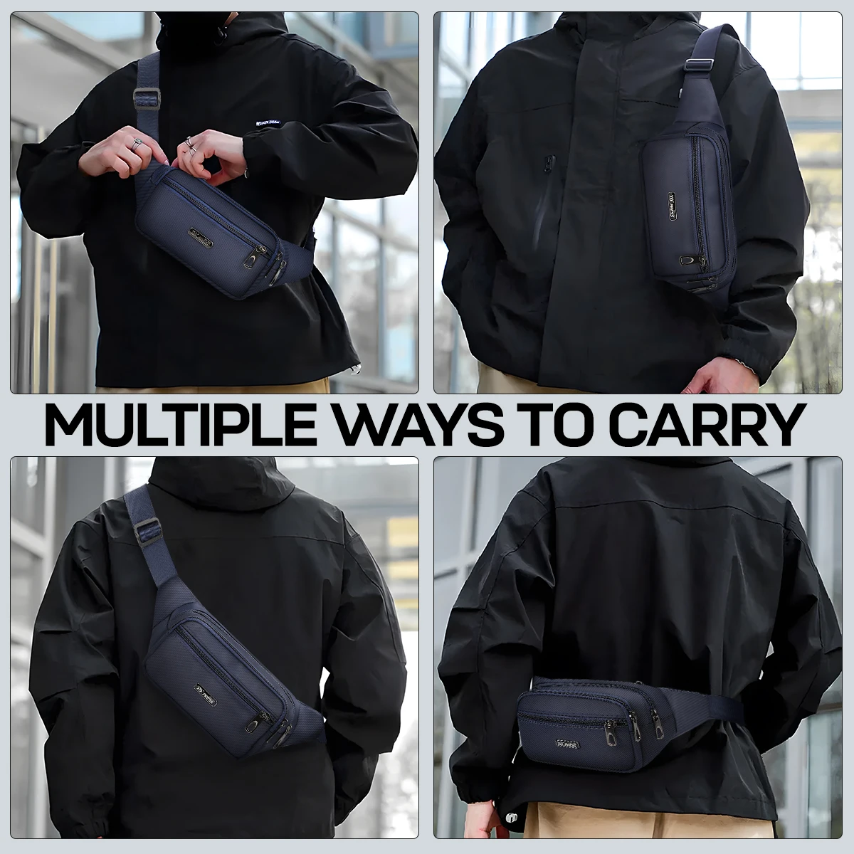 Men Women Casual Crossbody Bag Fanny Pack Waist Bag Nylon Bag Belt Bum Bag Fashion Travel Running Sports Mobile Phone Bag - view 5