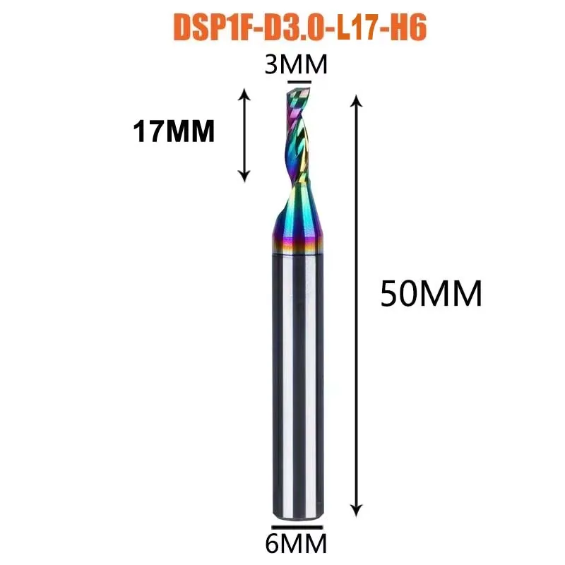 1 st AAAAA Enkele Fluit Carbide Spiraal Frees 3.175, 4.5, 6mm Aluminium Frees Graveren Houtbewerking Acryl DLC Coating