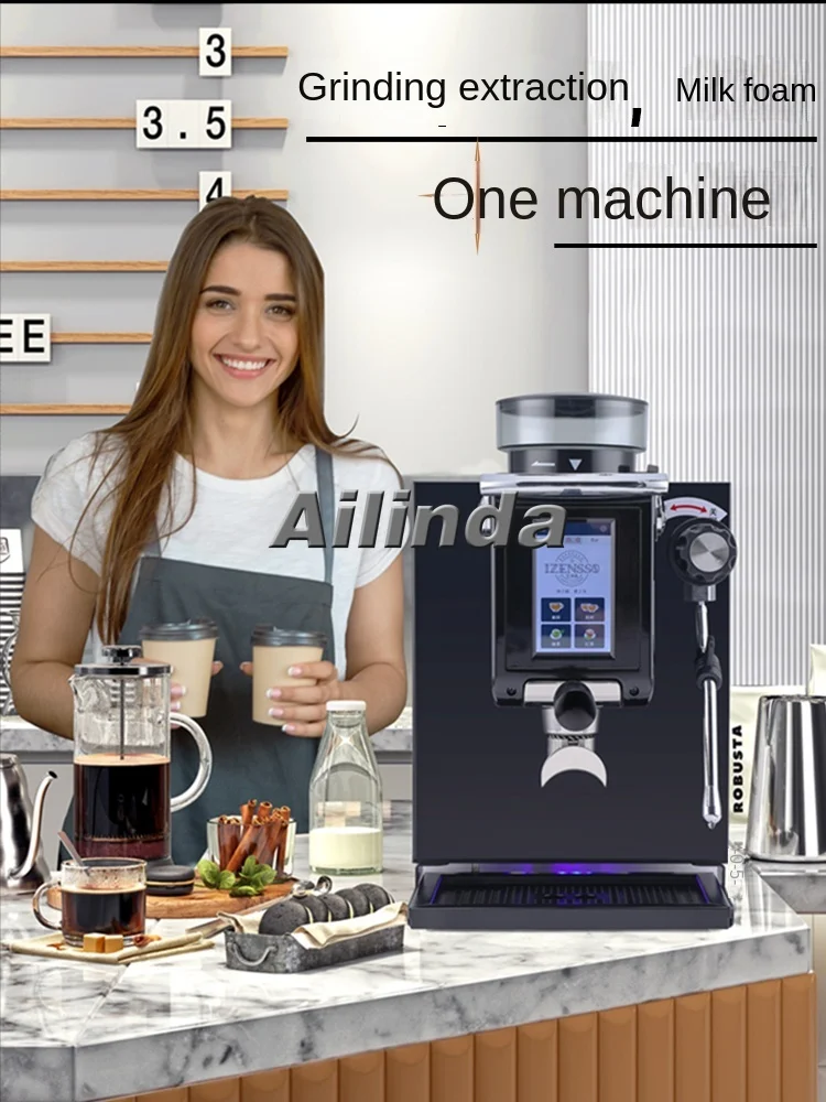 Coffee Machine Commercial Italian Semi-automatic Small Milk Tea Coffee Shop Grinding All-in-One Machine