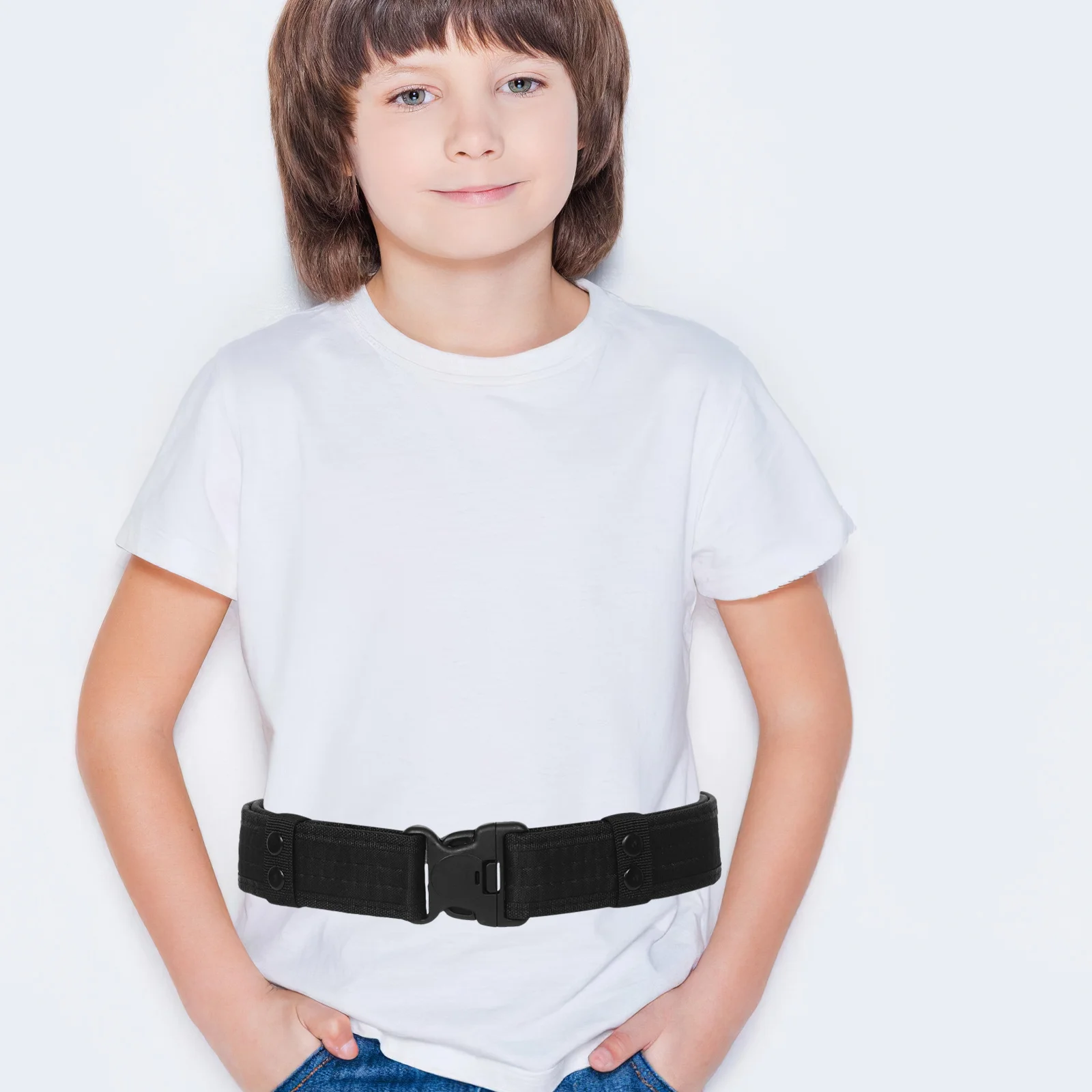 

2Pcs Tactical Outdoor Belt Adjustable Canvas Webbing Plastic Buckle Hiking Training Waist Strap Canvas Webbing Belt