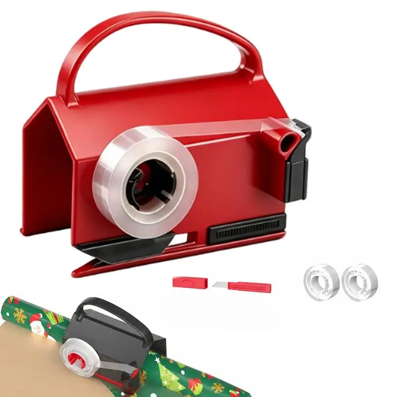 Wrapping Paper Cutter Tape Dispenser Dual Use Wrap Cutter Tool Paper Roll Holder Tube Sliding Easy Cut Straight Sliding Tool ﻿