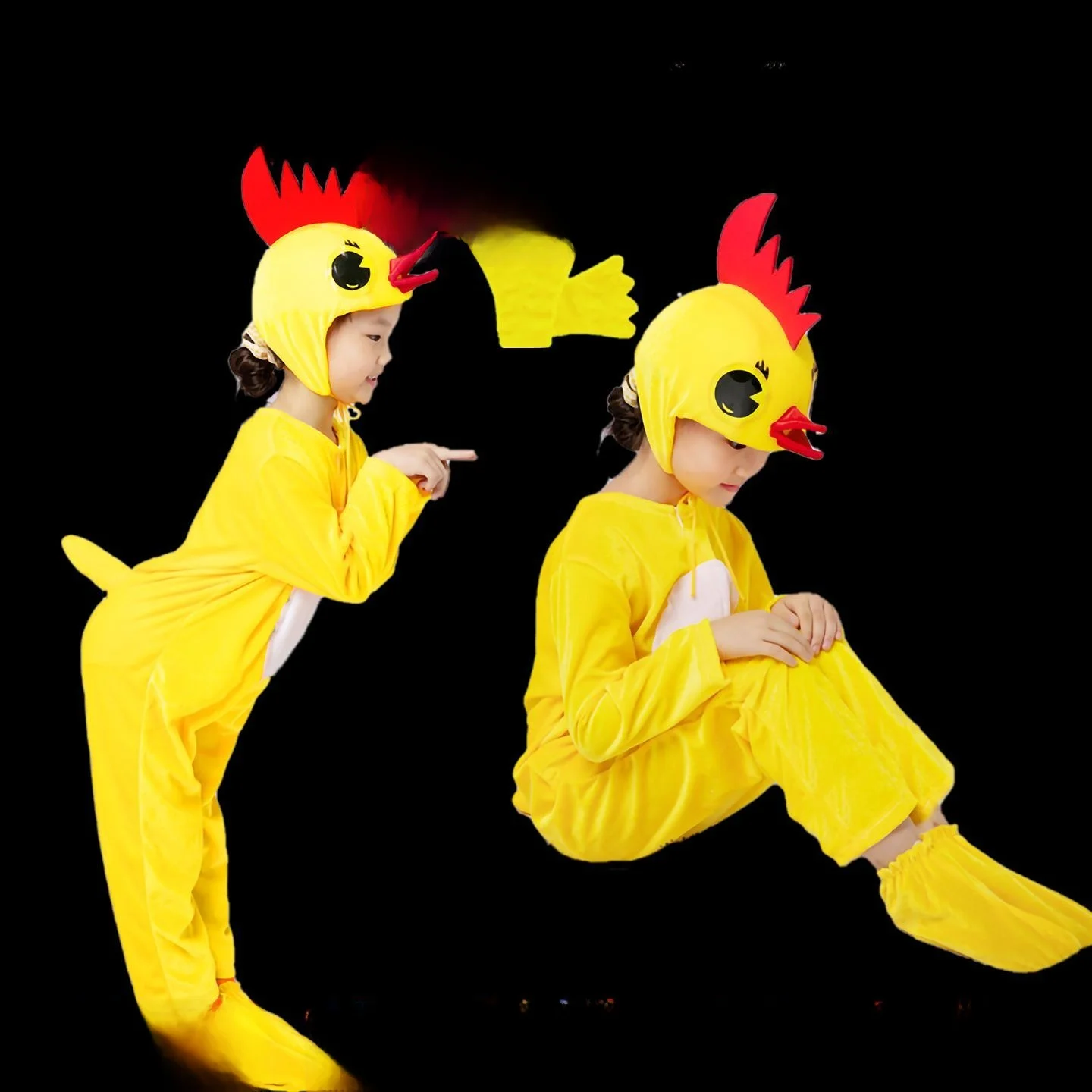 

Halloween Children's Animal Performance Costume Little Chicken Big Rooster Yellow Hen Mother Hen Dance Performance Clothes